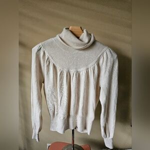 Madewell Shirred Balloon-Sleeve Turtleneck Sweater Size XS